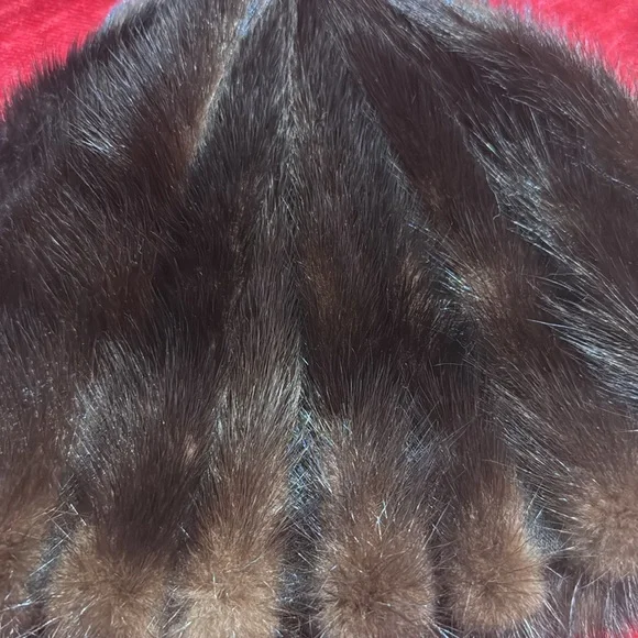 Women's Vintage Mahogany Ranch Mink Tail Hat - Picture 4 of 6